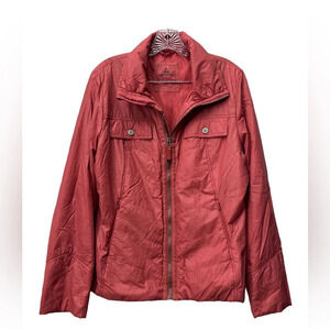 PrAna Chantal Nylon Jacket Pink Lined Puffer Size XL Zip Pockets